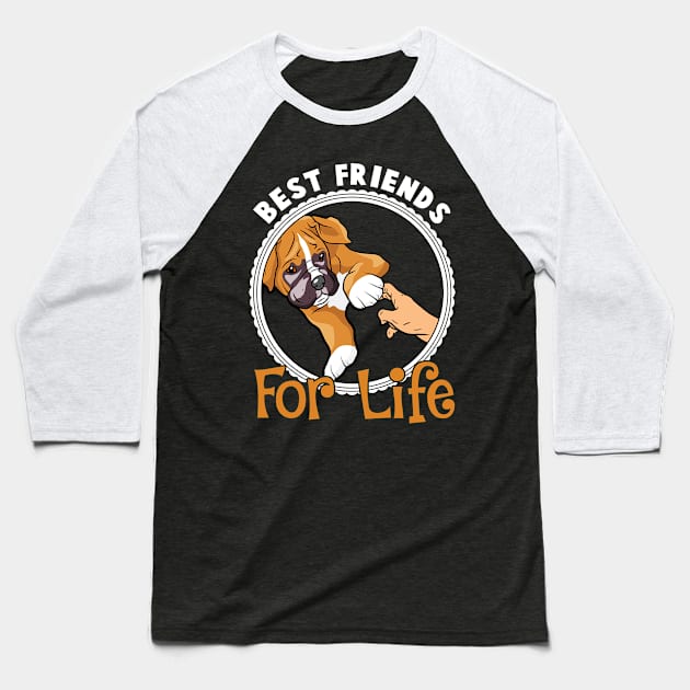 Best Friends For Life Funny Boxer Dog Lover Baseball T-Shirt by lenaissac2